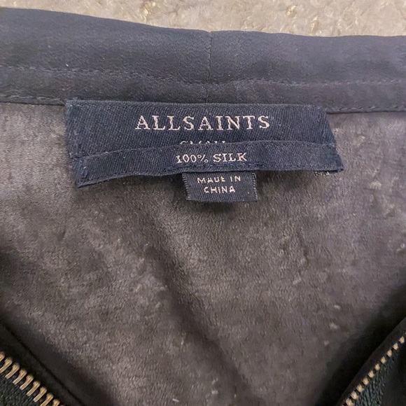 Like New! ALLSAINTS Jayda Zip-Front Silk Dress Women’s XS - Picture 4 of 6